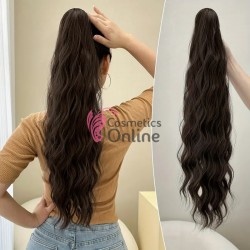 Extensie de par coada ondulata Deep Wave cu cleste 60 cm Cod 19606A  Saten Inchis 